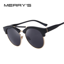 MERRY'S Women Semi-Rimless Round Sunglasses Double-Bridge Mirror Sunglasses Female Circle Sun glasses Retro shades S'8192