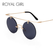 ROYAL GIRL 2017 Summer Round Sunglasses Women Rimless Shades Fashion Flat Top Female Vintage Glasses ss242