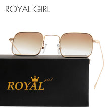 ROYAL GIRL 2017 Rectangle Sunglasses Women Brand Designer Female Ultra-light Eyewear Gradient Lens Personality Mirror Feet SS233