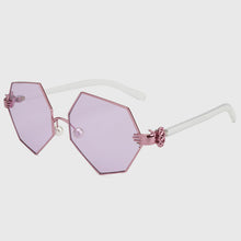 ROYAL GIRL New Fashion Gradient Heptagon Sunglasses Women Men Palm Leg Pearl Nose Pad Design Sun Glasses Female Eyeglasses ss228
